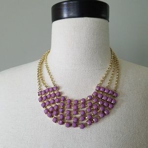 Gold and Lavender Statement Necklace
